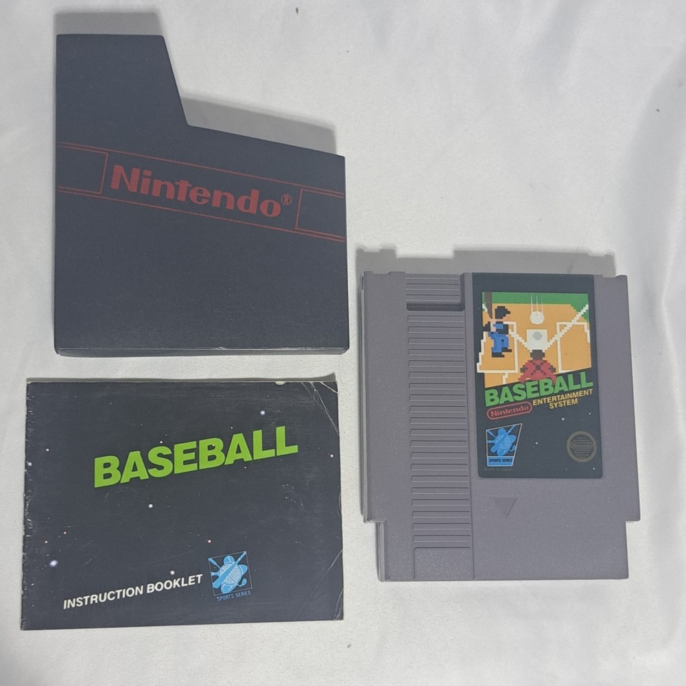 BASEBALL (Nintendo Entertainment System, 1985) NES Game, Manual, Dust Sleeve